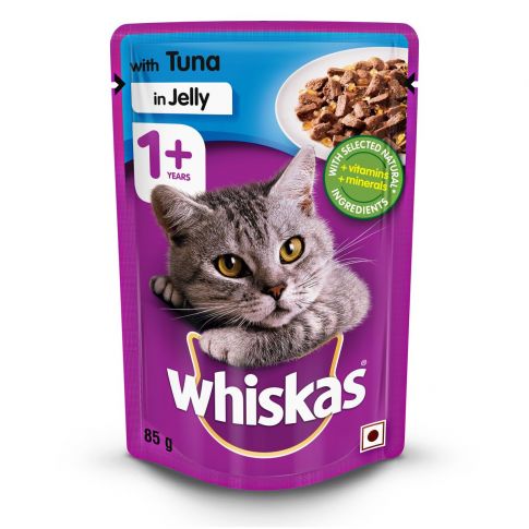 Whiskas Adult (+1 year) Wet Cat Food, Tuna in Jelly - 80g