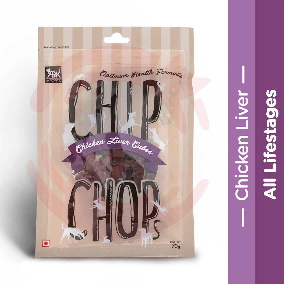 Chip Chops Dog Treats - Chicken Liver Cubes - 70 gm