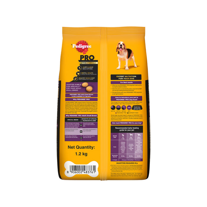 Pedigree PRO Dry Dog Food -  Adult Small Breed Dogs (9+ Months)