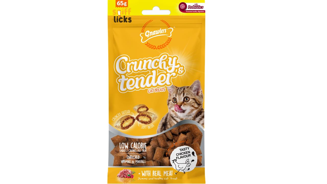 Gnawlers Crunchy Tenders Chicken Flavour Cat Treat 65 gm