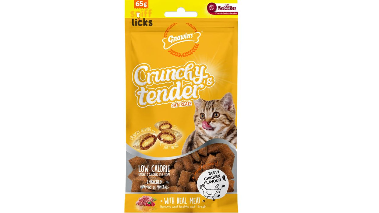 Gnawlers Crunchy Tenders Chicken Flavour Cat Treat 65 gm