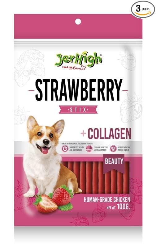 JerHigh Strawberry Dog Meaty Treat - 100 gm