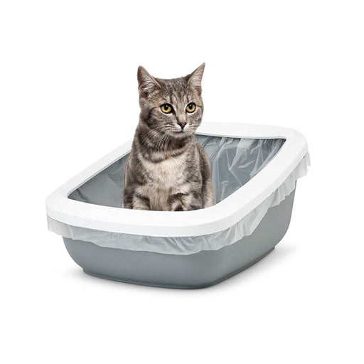 Savic Aseo Jumbo Litter Tray (Lxbxh- 68.5X48.2X27.9) Cm - Cool Grey