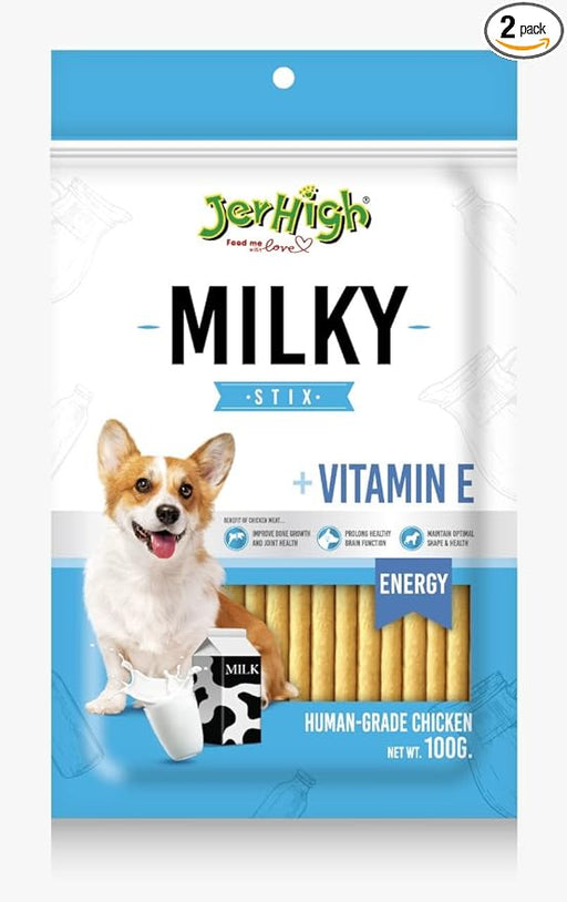 JerHigh Milky Stix Bite Dog Meaty Treat - 100 gm