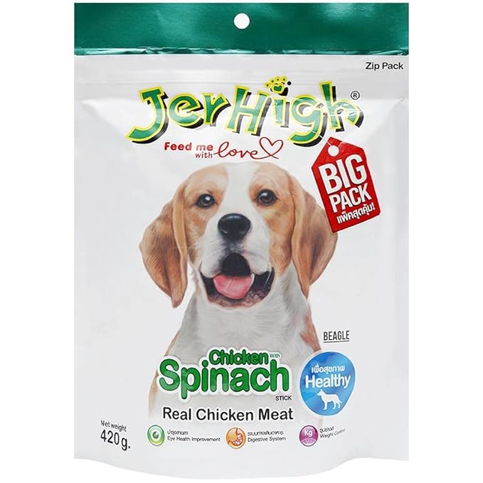 JerHigh Spinach Dog Meaty Treat - 420 gm