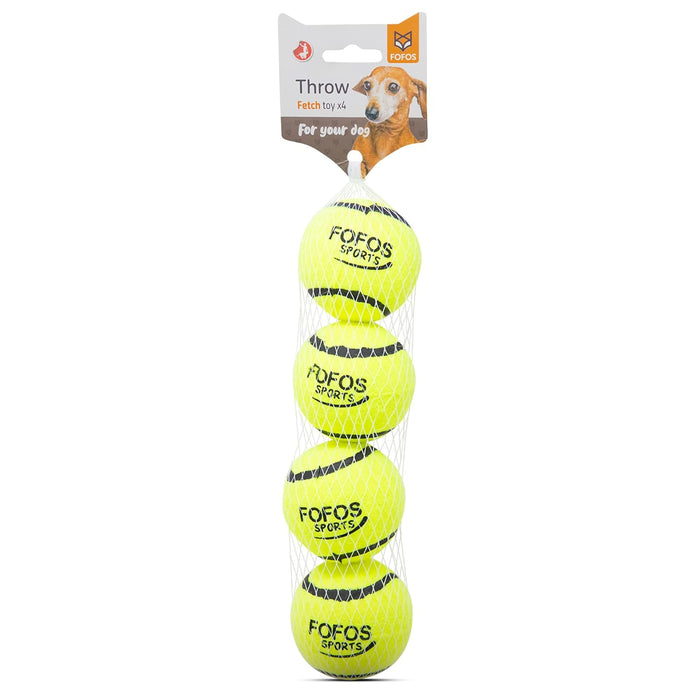 Fofos Sports Fetch Ball 4Pk Dog Toy