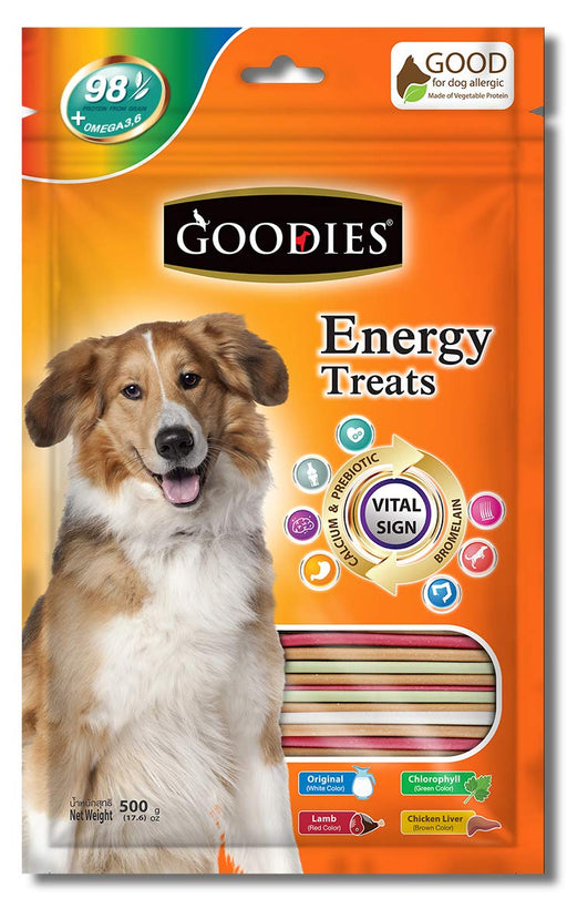 Goodies Energy Treats Mix Sticks Orignal, Lamb, Chlophyll & Chicken Liver Flavour Dog Dental Treat - 500 gm