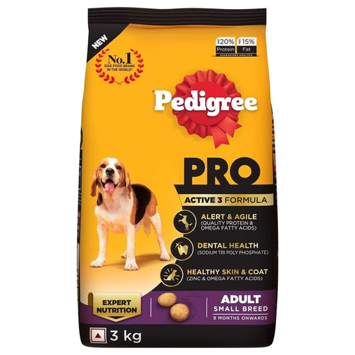 Pedigree PRO Expert Nutrition Adult Small Breed Dry Dog Food (9 Months Onwards) - 3 kg