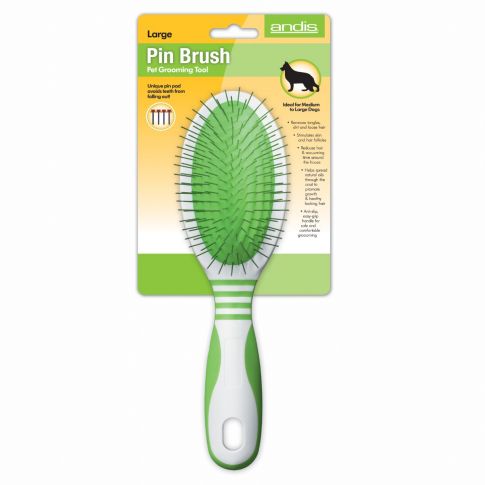 Andis Large Pin Brush Lime Green For Dogs