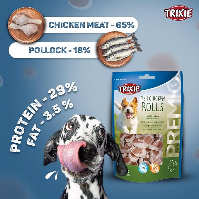 Trixie Premio Fish Chicken Rolls Dog Treat  75 gm