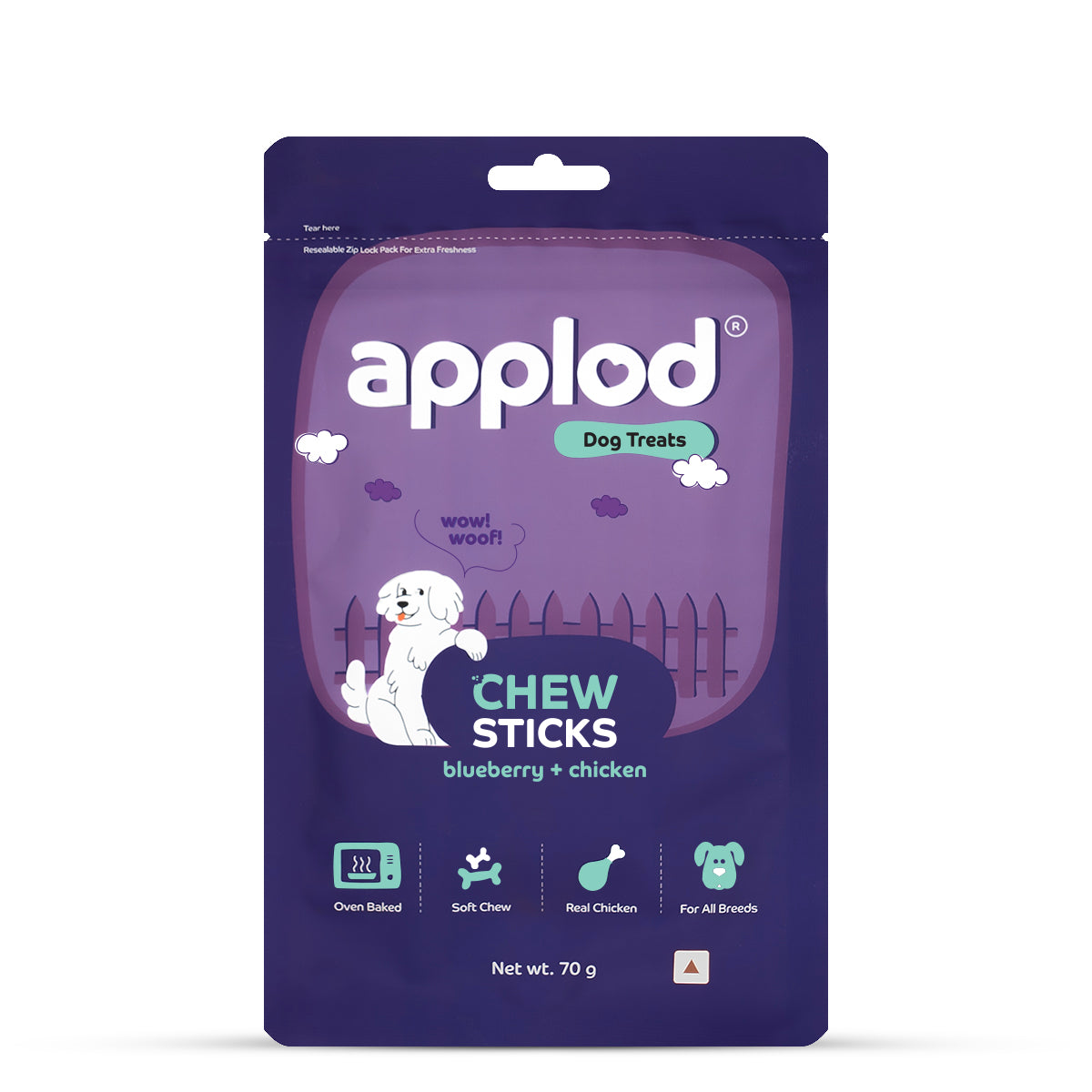 Applod Soft Blueberry & Chiken Chew Sticks - 70 gm