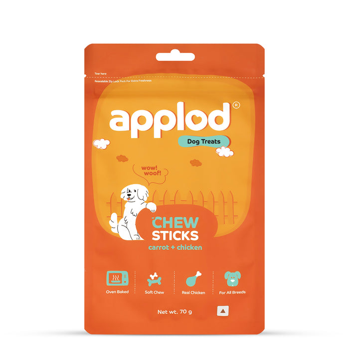 Applod Soft Carrot & Chicken Chew Sticks - 70 gm