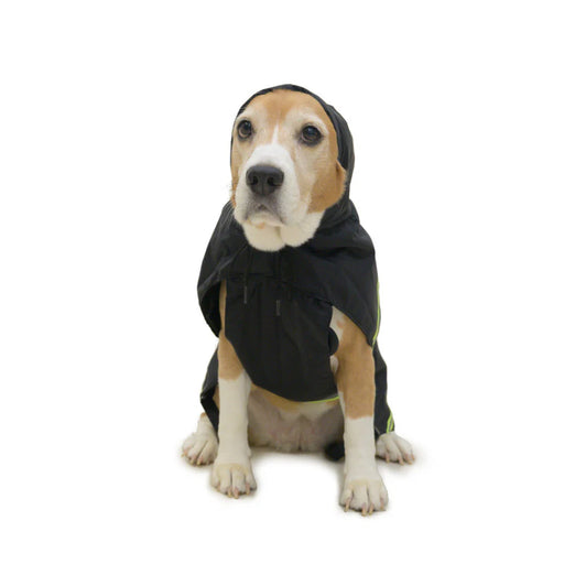 PetWale Raincoats with Reflective Strips for Dogs - Black