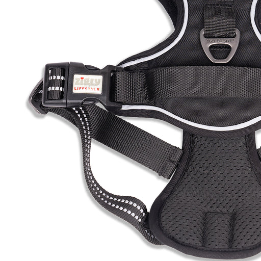 ZL Shadow Guard Adjustable Padded Dog Harness Black