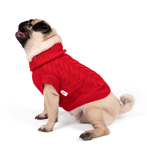 ZL Winterized Crimson Cozy Red Cable Knit Sweater