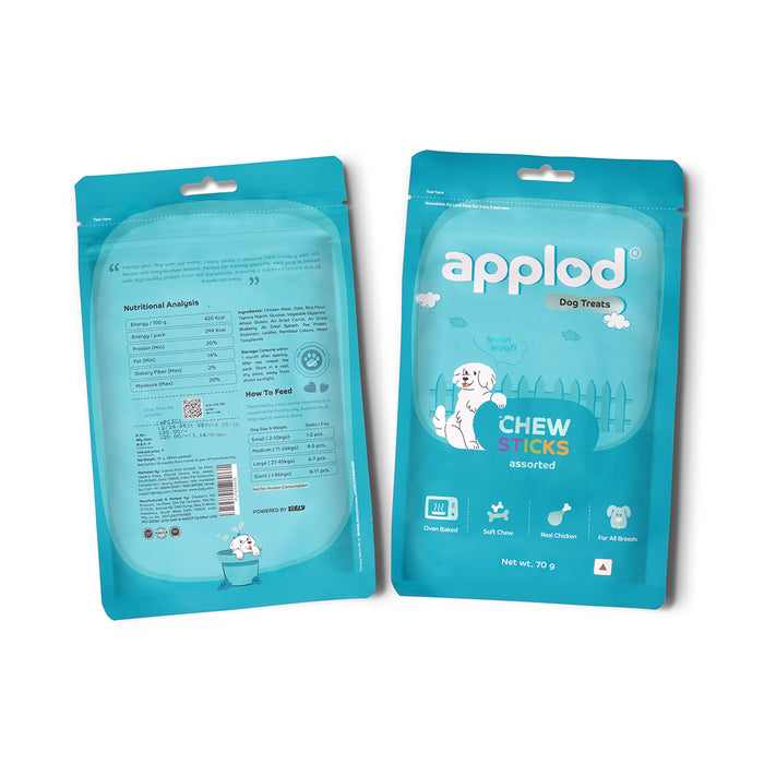 Applod Soft Assorted Chew Stick - 70 gm - Pack of 5
