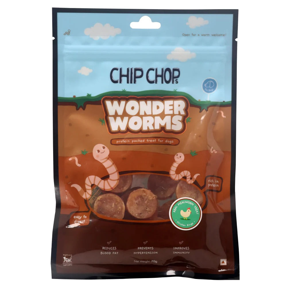 Wonder Worms - Mini Chicken Rings with Mealworms - 70g