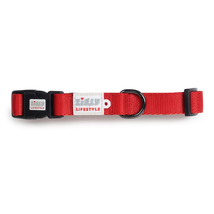 ZL Classic Padded Dog Collar  - Red