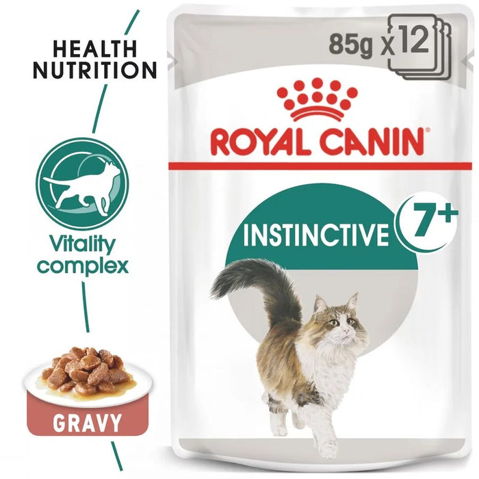 Royal Canin Instinctive Adult Ageing 7+ Gravy Wet Cat Food (85g x 12 Gravy Pouches)