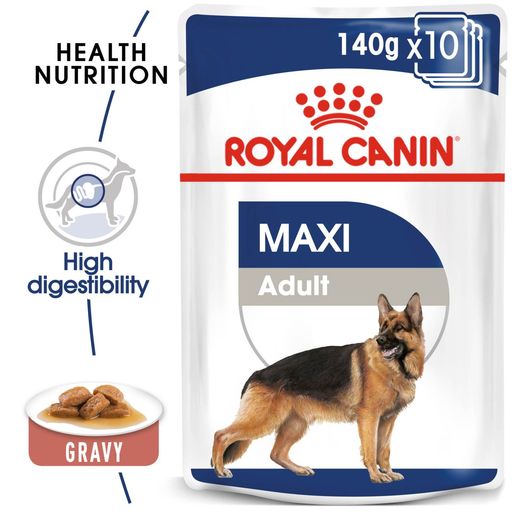 Royal Canin Maxi Adult Wet Dog Food (10 x 140g Gravy Pouches)