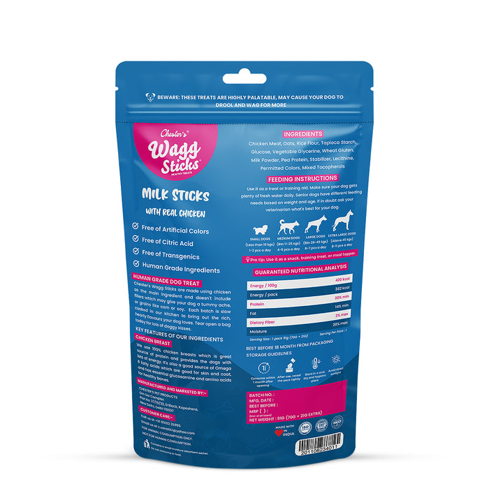 Chesters Wagg Sticks- Milk Sticks Dog Treat - 70 gm