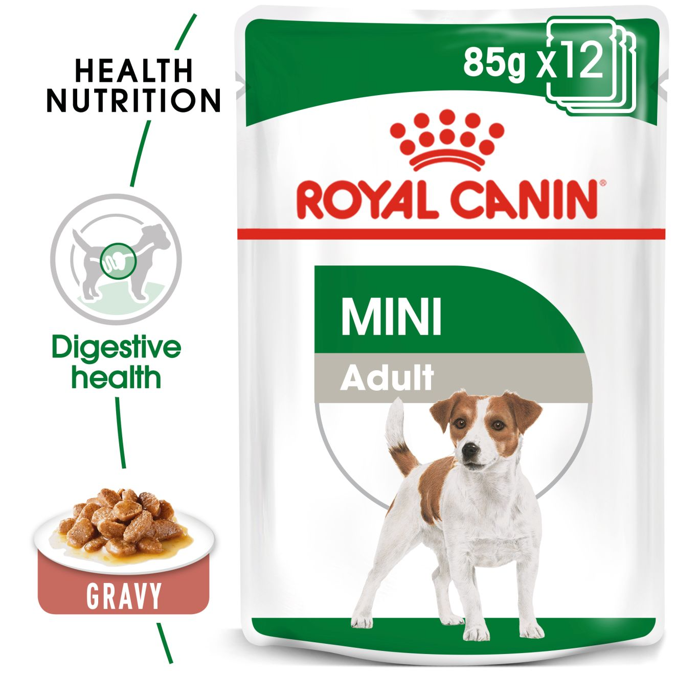 Royal Canin Mini Adult Wet Dog Food (12 x 85g Gravy Pouches)