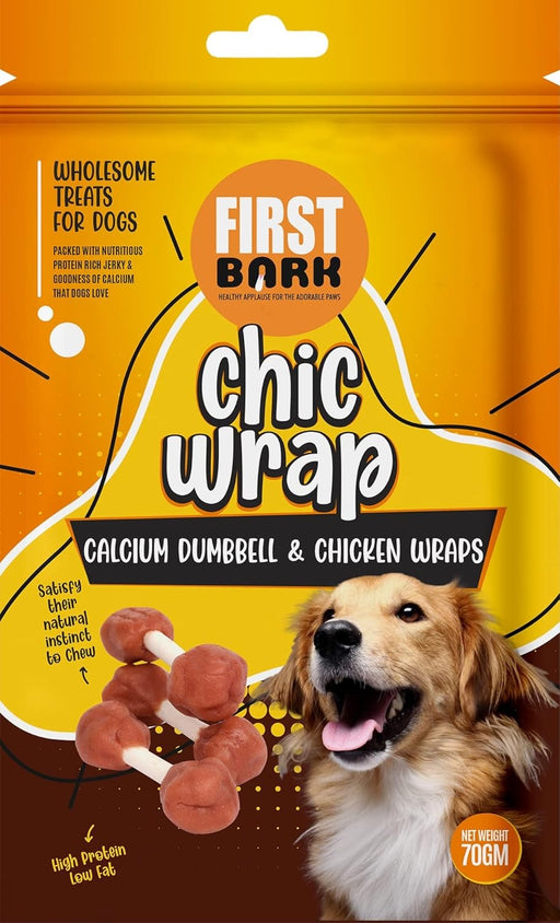 First Bark Chicken Wrap Calcium Dumbell Chicken Wraps -70 Gm