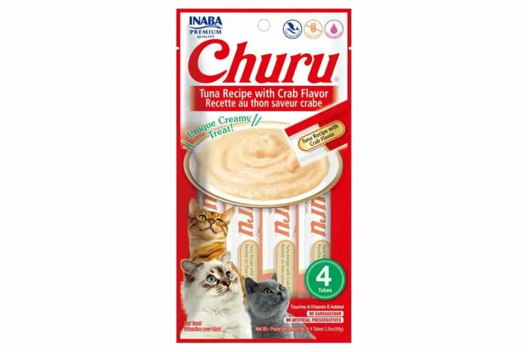 Inaba Churu Tuna Recipe With Crab Flavor Creamy Meaty Cat Treat - 42 Gm