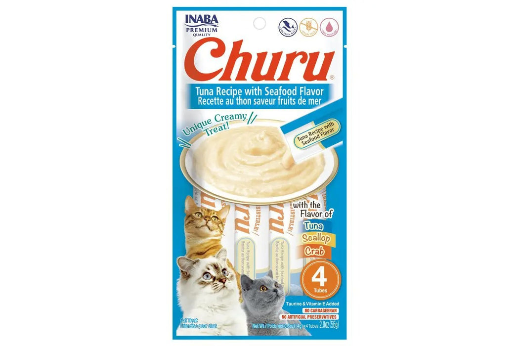 Inaba Churu Tuna Recipe With Seafood Flavor Creamy Meaty Cat Treat - 42 Gm