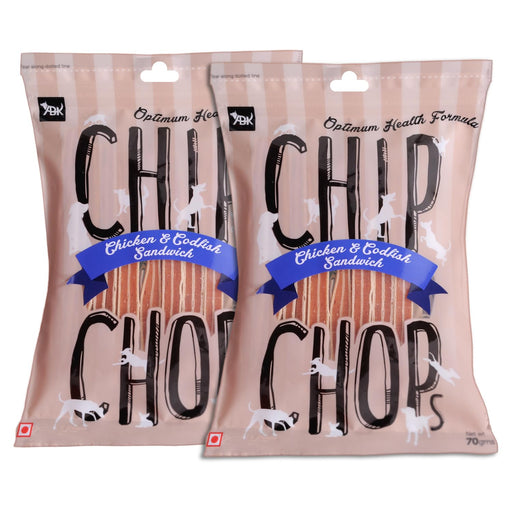 Chip Chops Dog Treats - Chicken & Codfish Sandwich