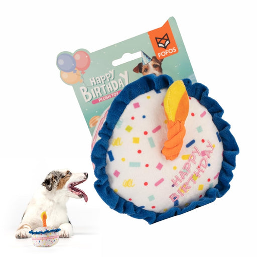 Birthday cake plush dog toy online