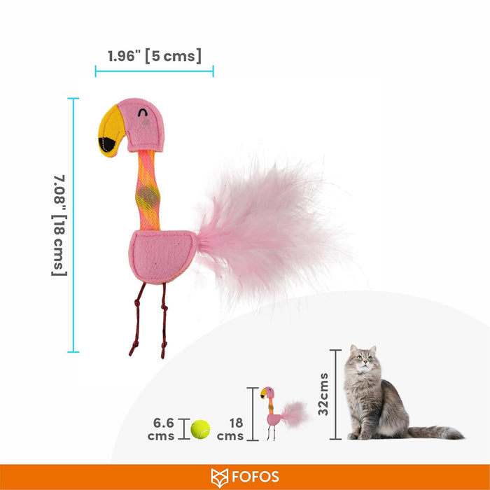 Fofos Cat Flick Tube Toy Flamingo Interactive Cat Toy