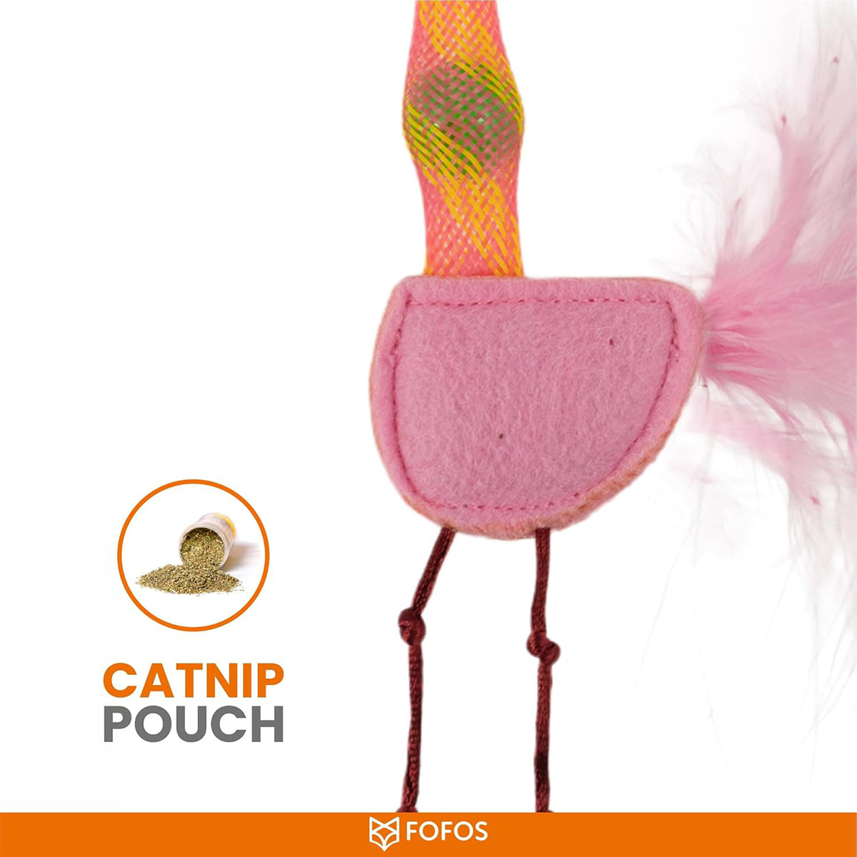 Fofos Cat Flick Tube Toy Flamingo Interactive Cat Toy