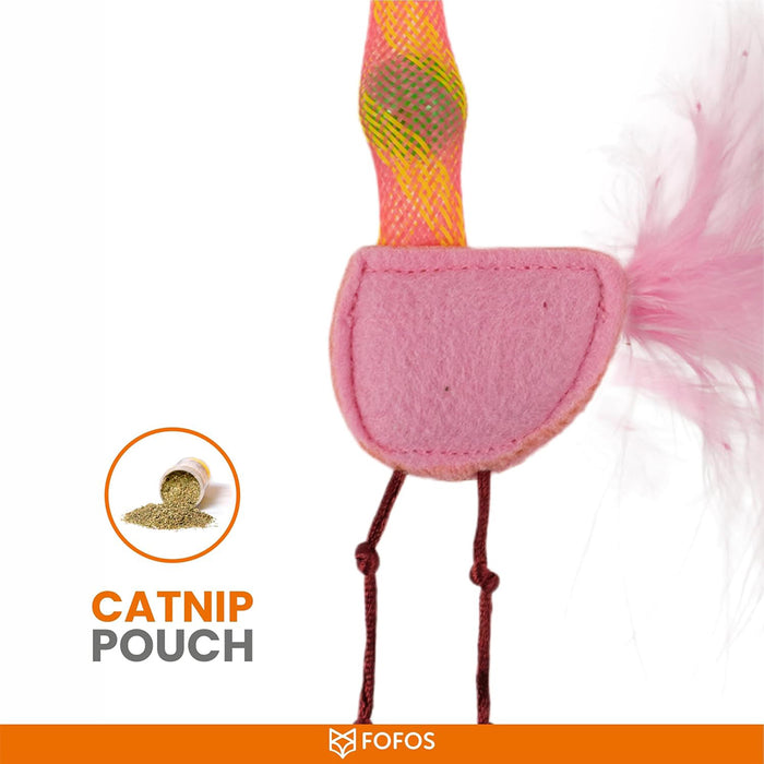 Fofos Cat Flick Tube Toy Flamingo Interactive Cat Toy