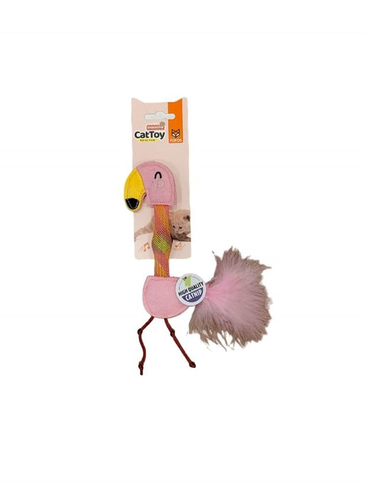 Fofos Cat Flick Tube Toy Flamingo Interactive Cat Toy