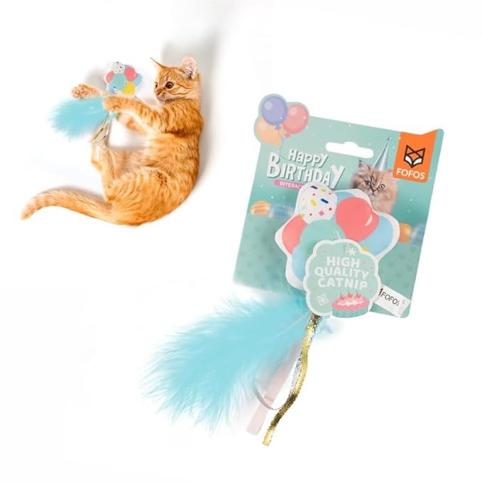 Fofos Birthday Balloon Cat Toy Interactive Cat Toy