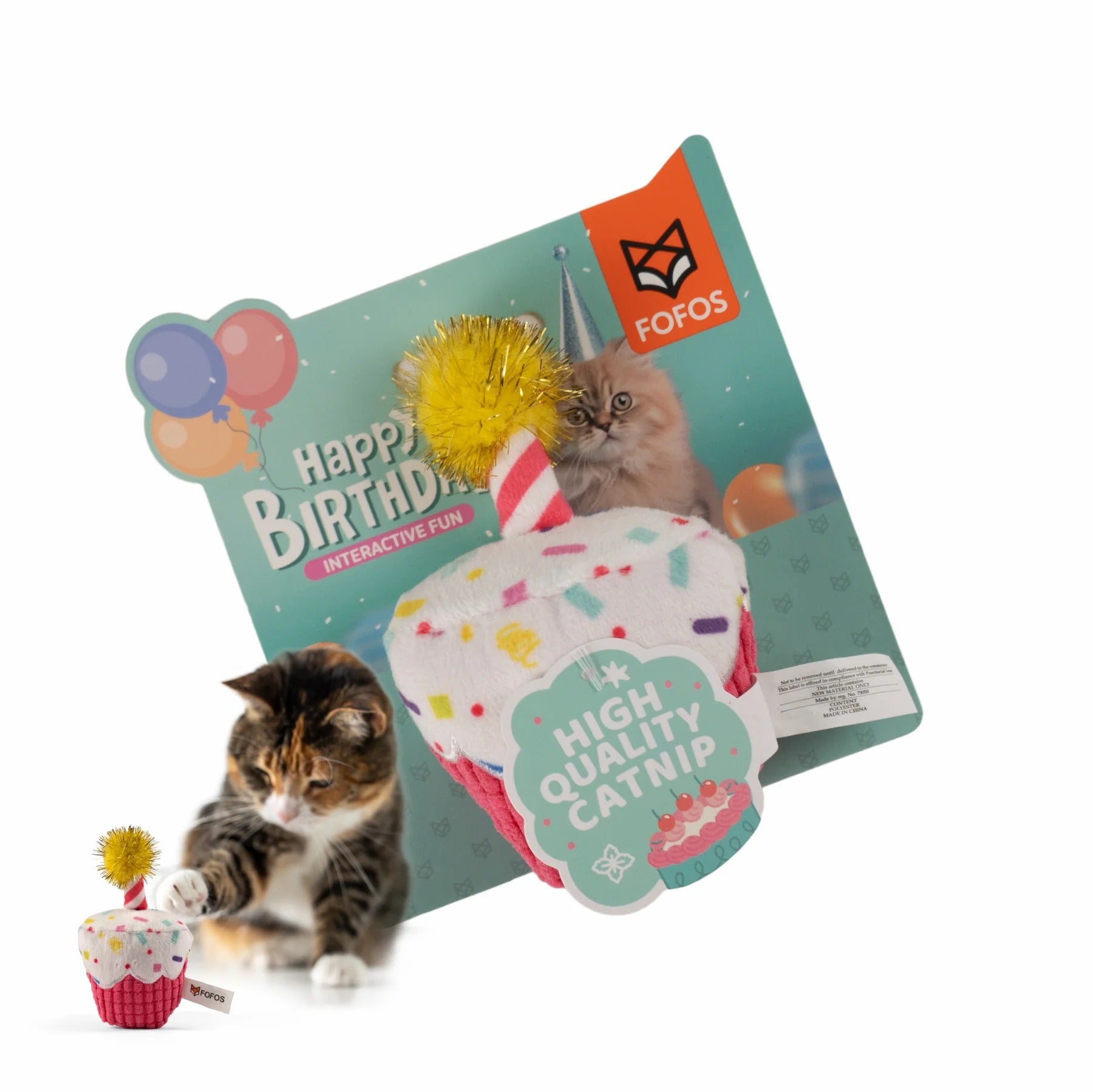 Fofos Birthday Cake Cat Toy Interactive Cat Toy