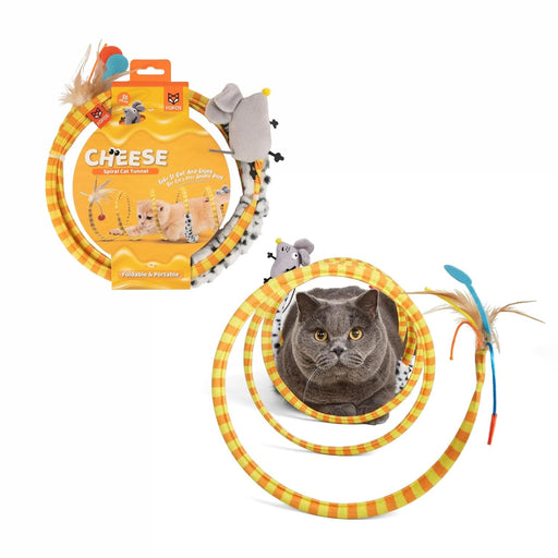 Fofos Safari Spiral Cat Tunnel Interactive Cat Toy