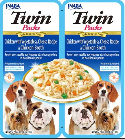 Inaba Twin Packs Chicken With Vegetables n Cheese Wet Dog Food - 80 gm