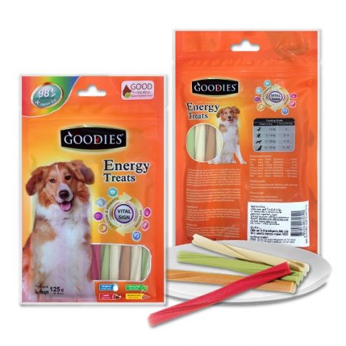 Goodies Energy Treats Cut Bone Orignal, Lamb, Chlophyll & Chicken Liver Flavour Dog Dental Treat - 125 gm