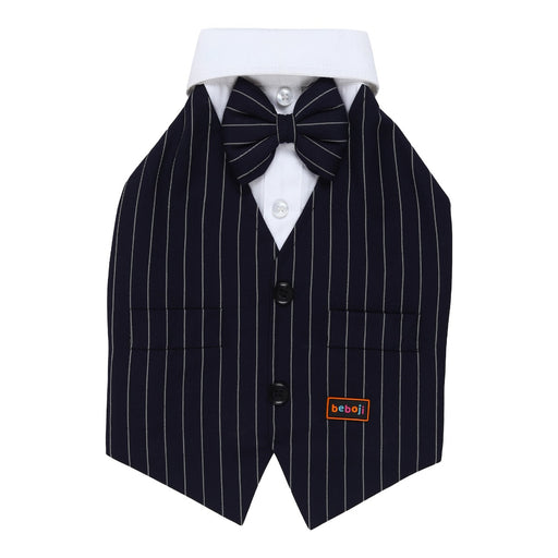 beboji Classy Gentelman Black Stripe Dog Shirt with Bow