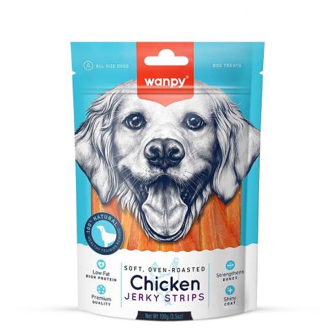 Wanpy Chicken Jerky Strips Dog Treat -100 gm