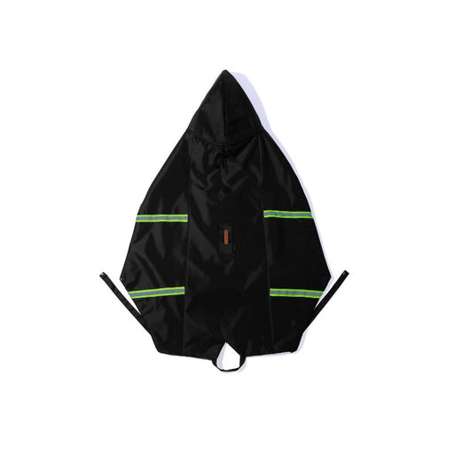 PetWale Raincoats with Reflective Strips for Dogs - Black