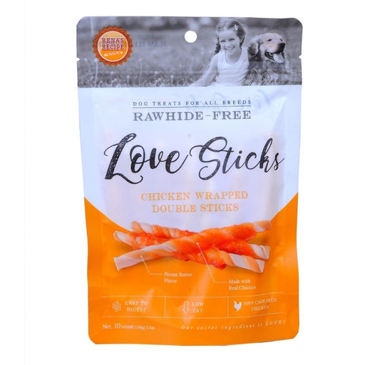 Rena Dog Treats - LOVE Chicken Wrapped Double Sticks - 10 pcs (146g)