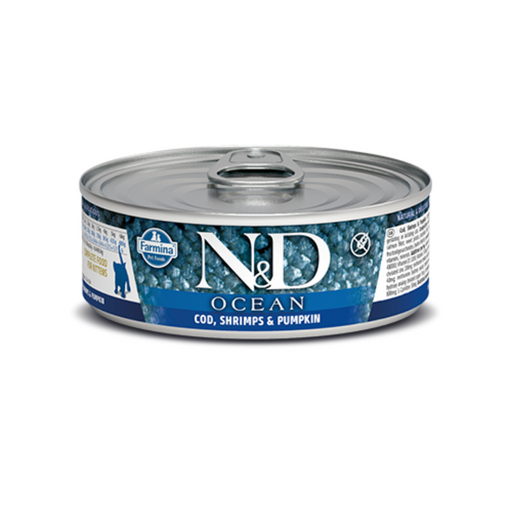 Farmina N&D Wet Food - Ocean Cod, Shrimp & Pumpkin (Kitten) - (12 cans x 80g)