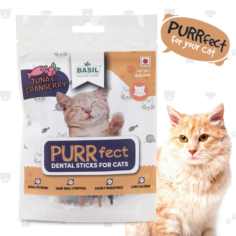 Buy Basil Cat Treats PURRfect Dental Stick Tuna and Cranberry