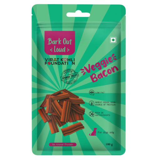 Bark Out Loud By Vivaldis Dog Treats - Veggie Bacon Treats (100g)