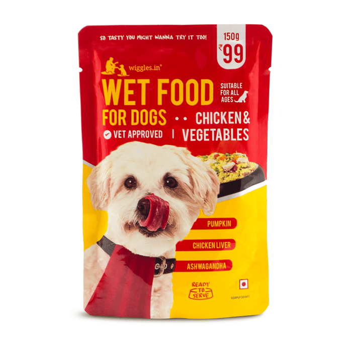 Wiggles Wet Dog Food for Puppies & Adult Dogs (150g Pouches)