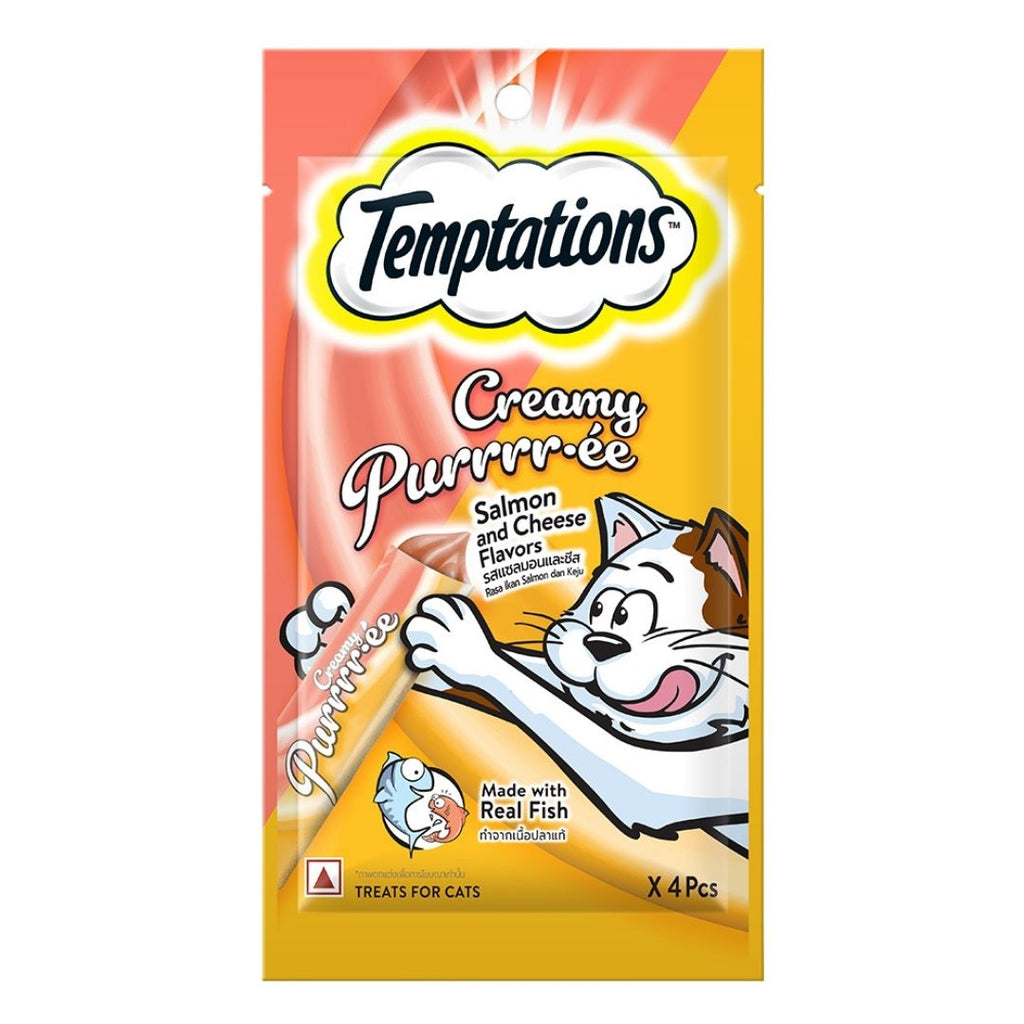 Temptations Creamy Purrrr ee Cat Treats Salmon Cheese Petsy