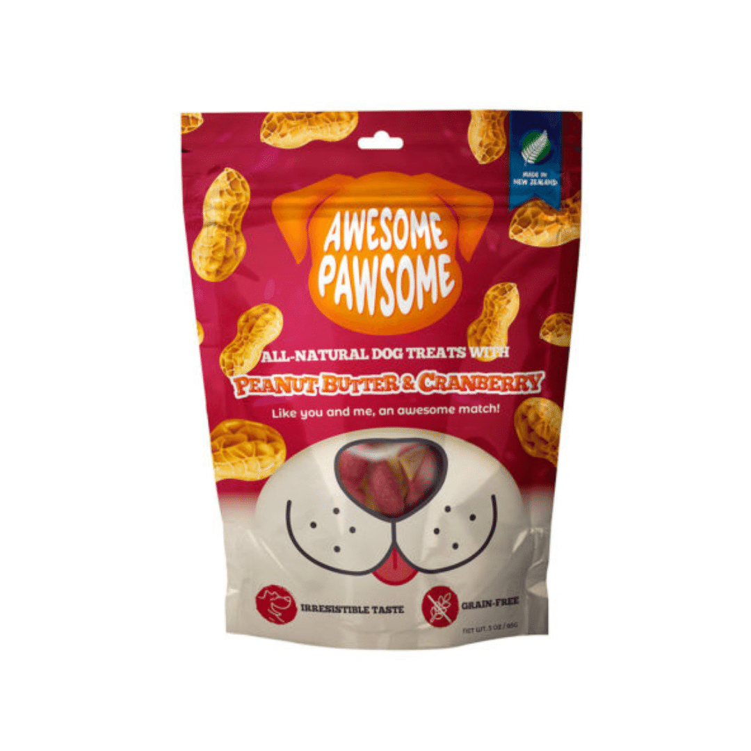 Awesome Pawsome Dog Treats - Peanut Butter & Cranberry DISCONTINUED